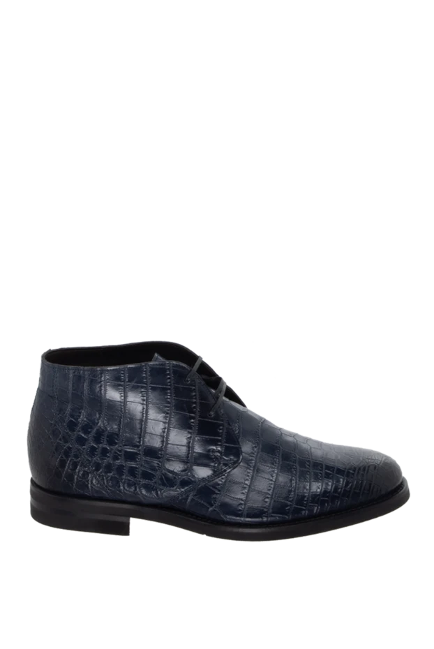 Классикалық баулары бар қою көк түсті аллигатор былғары етіктері
- фото 1