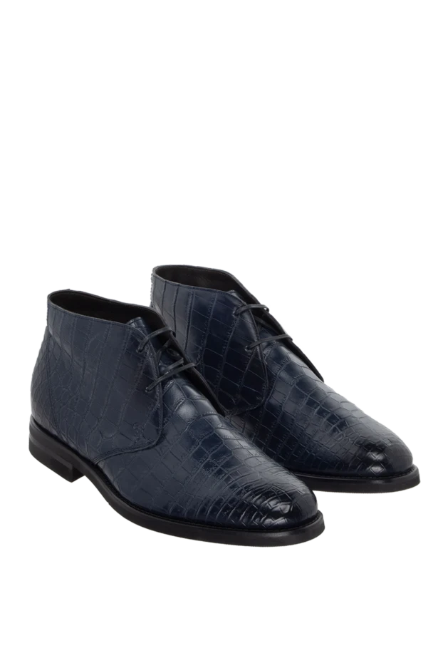 Stefano Ricci dark blue alligator leather boots with classic laces
 172733 - photo 3