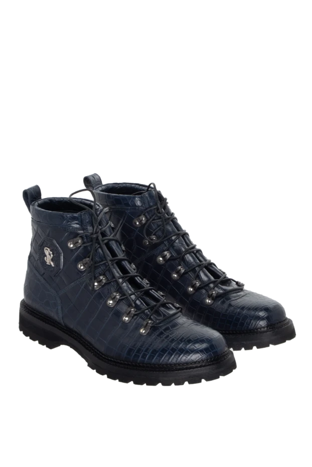 Stefano Ricci dark blue alligator leather boots with a chunky sole
 172736 - photo 3