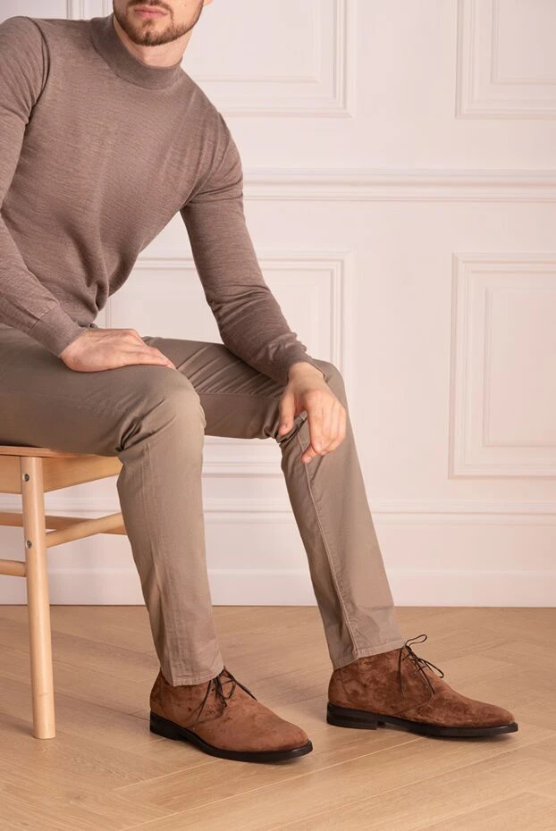 Stefano Ricci brown suede boots with classic laces
 172739 - photo 3