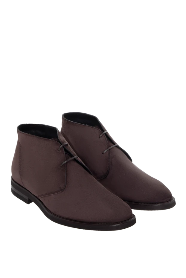 Stefano Ricci мужские ботинки из замши коричневые 172740 - фото 3