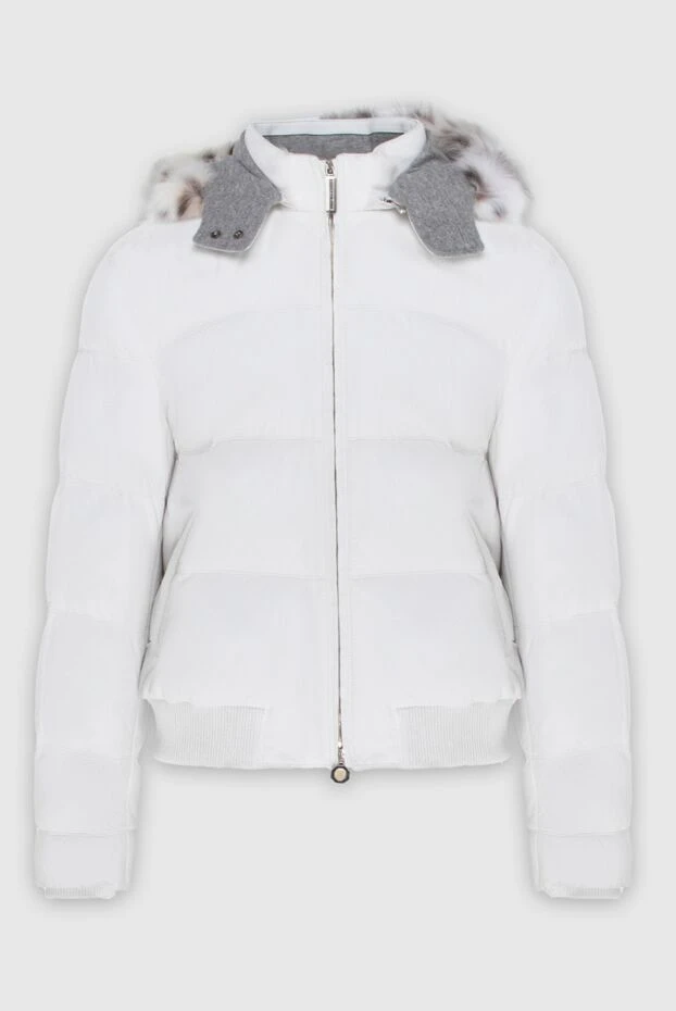 Jacket made of genuine leather and fur white for men - photo 1