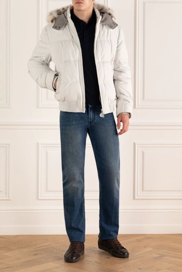 Stefano Ricci куртка из натуральной кожи и меха белая мужская 172745 - фото 3