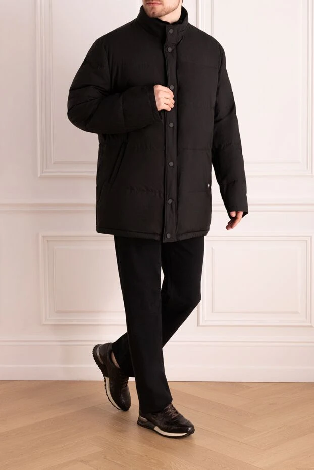 Black men's fur jacket with silk fur - photo 2