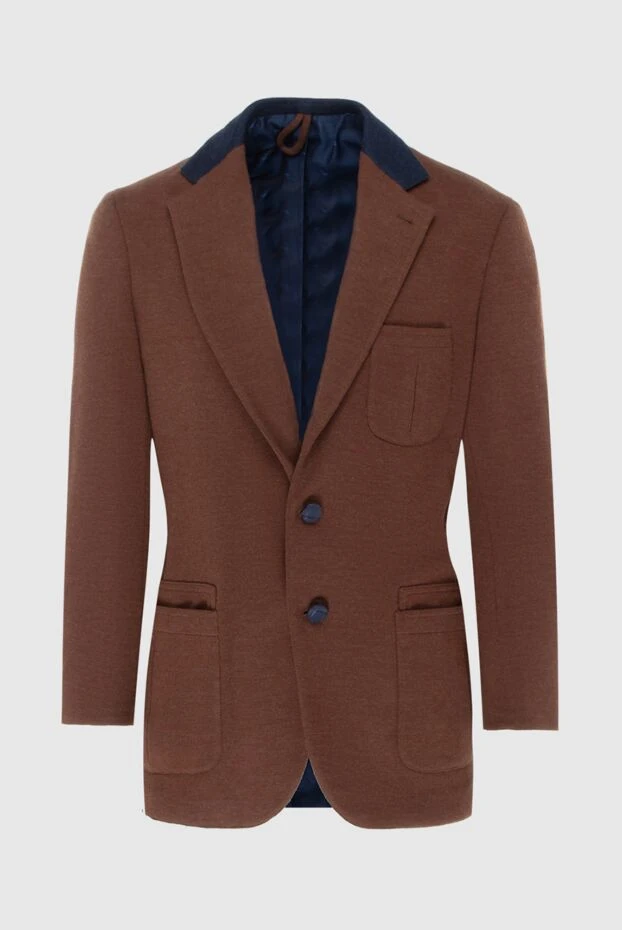 Пиджак из шерсти коричневого цвета с контрастным воротником
- фото 1