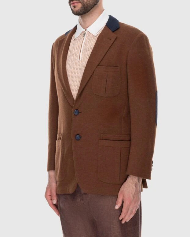 Stefano Ricci қарама-қарсы жағасы бар қоңыр жүн күртеше 172750 - фото 3