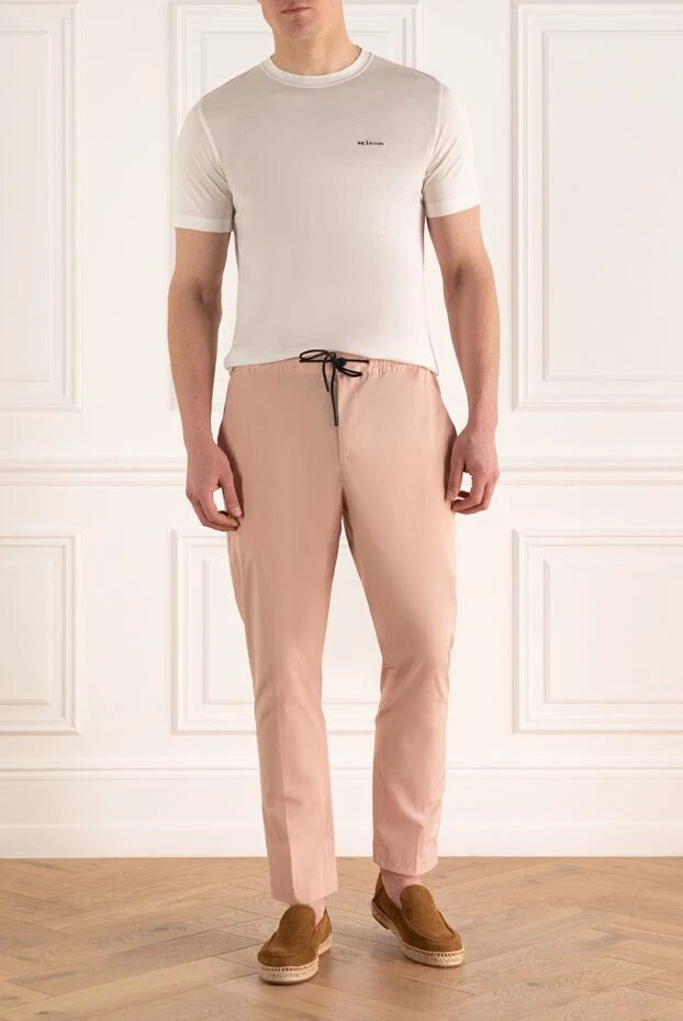 PT01 (Pantaloni Torino) man cotton trousers with elastane pink for men купить с ценами и фото 172770 - photo 2