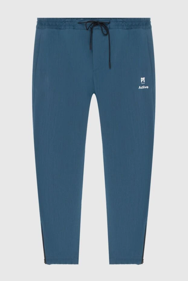 PT01 (Pantaloni Torino) man trousers made of polyester, wool and elastane blue купить с ценами и фото 172782 - photo 1