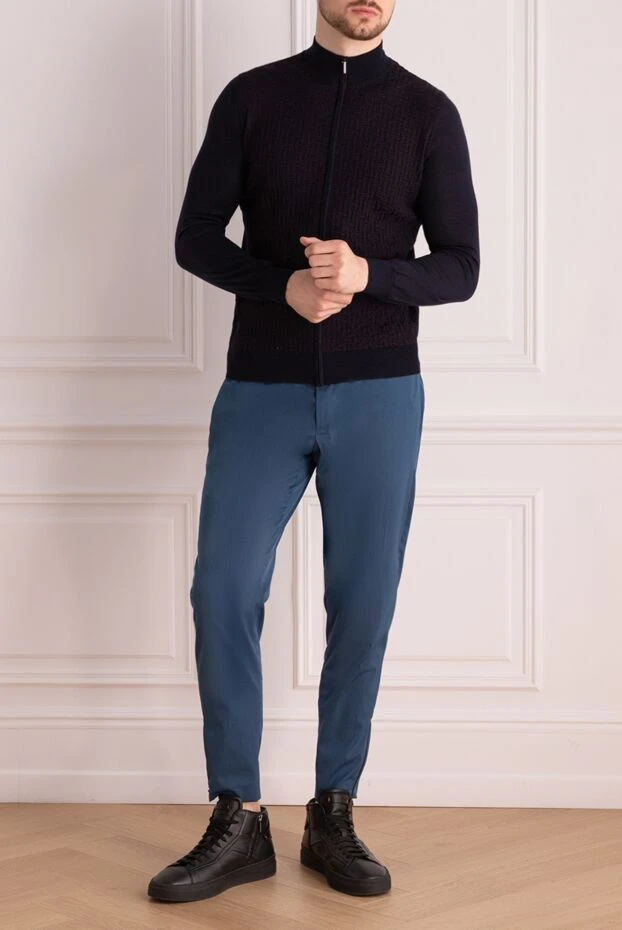 PT01 (Pantaloni Torino) man trousers made of polyester, wool and elastane blue купить с ценами и фото 172782 - photo 2