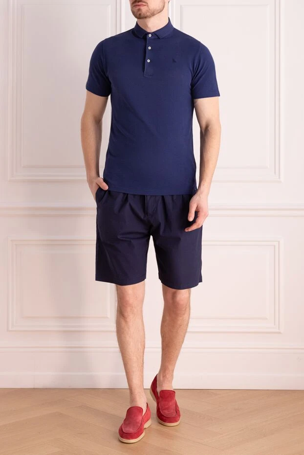 PT01 (Pantaloni Torino) man blue cotton and elastane shorts for men купить с ценами и фото 172783 - photo 2