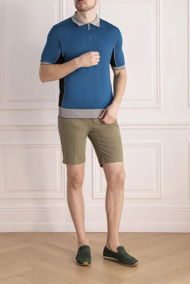 PT01 (Pantaloni Torino) man green cotton and elastane shorts for men купить с ценами и фото 172807 - photo 2