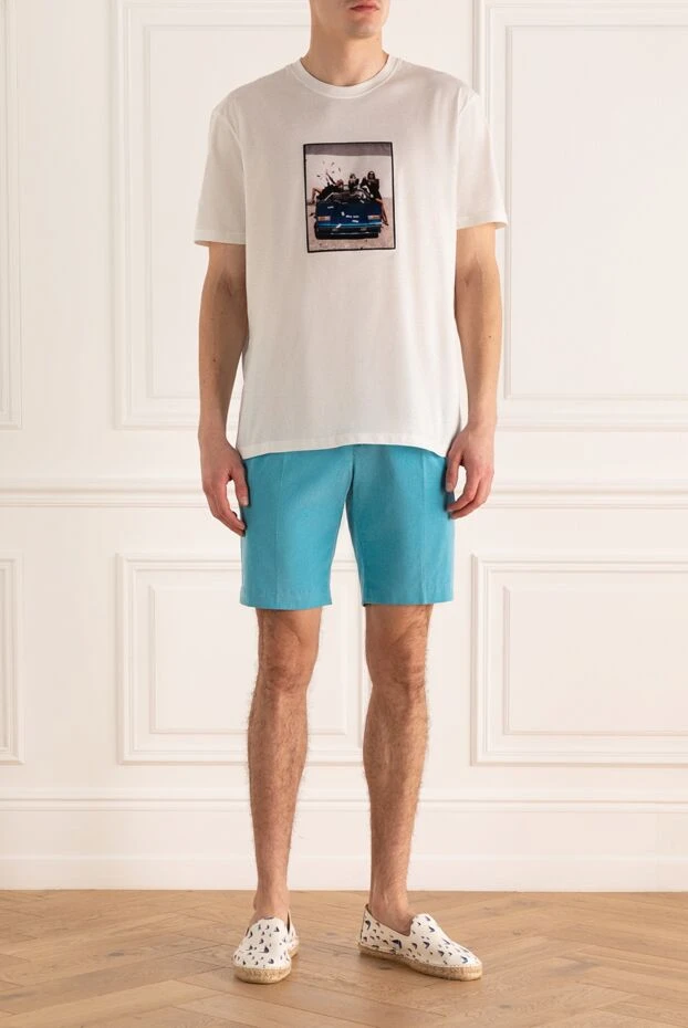 PT01 (Pantaloni Torino) man blue cotton and elastane shorts for men купить с ценами и фото 172809 - photo 2