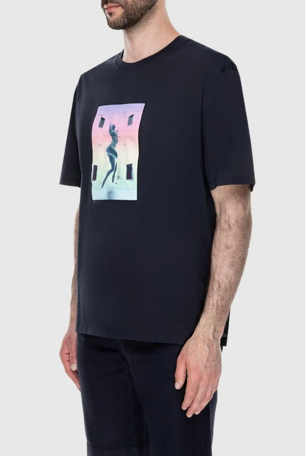 Limitato неон қыз басып шығару және тереңдік әсері бар қою көк футболка
 172825 - фото 3