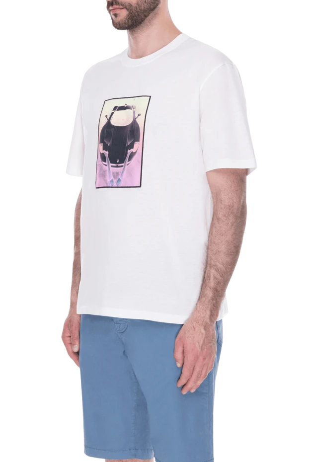 Limitato неон реңктерінде спорттық көлік басылған ерлерге арналған ақ футболка
 172828 - фото 3