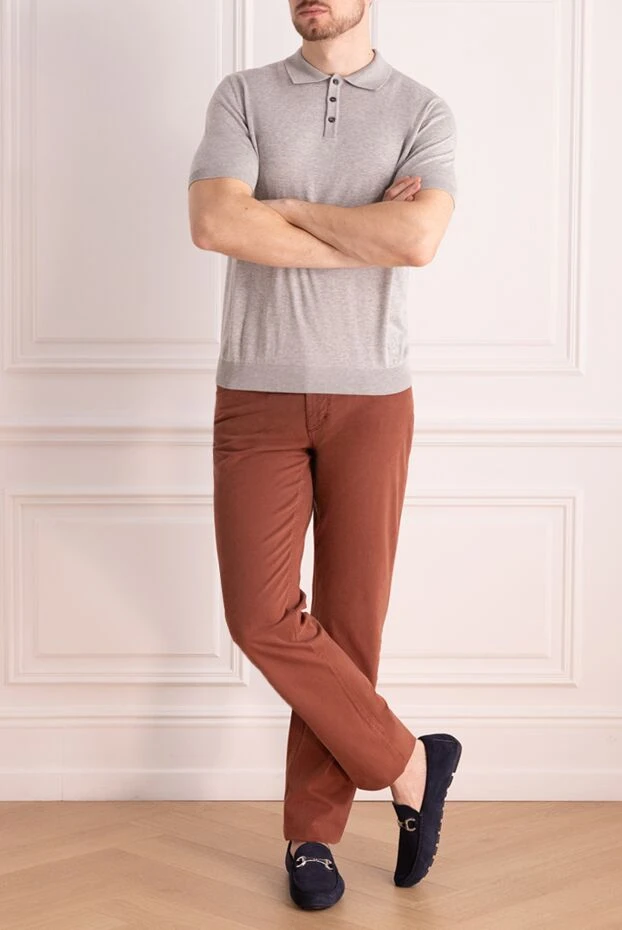 Tombolini man gray cotton and silk polo купить с ценами и фото 172858 - photo 2