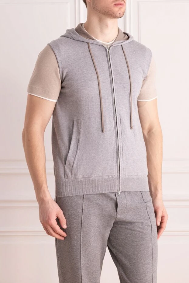 Tombolini man gray cotton vest for men 172868 - photo 3