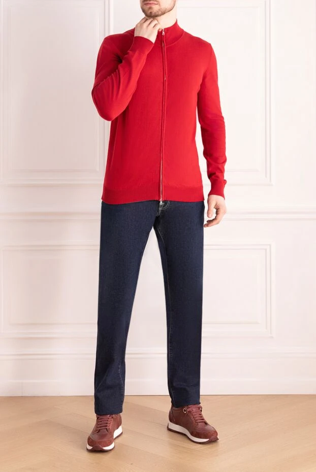 Tombolini man cotton cardigan, red купить с ценами и фото 172869 - photo 2