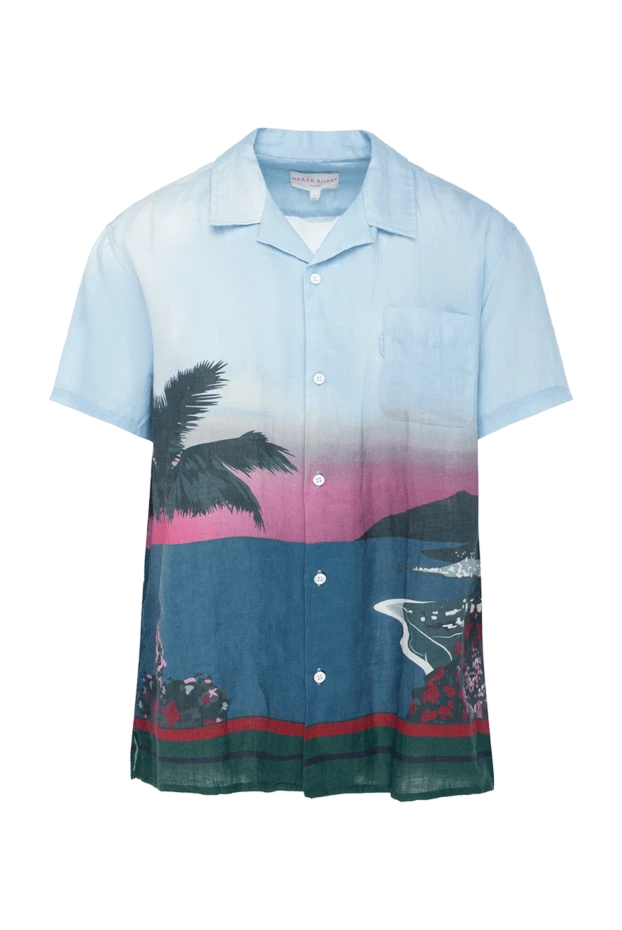 Derek Rose man blue linen shirt for men купить с ценами и фото 172882 - photo 1