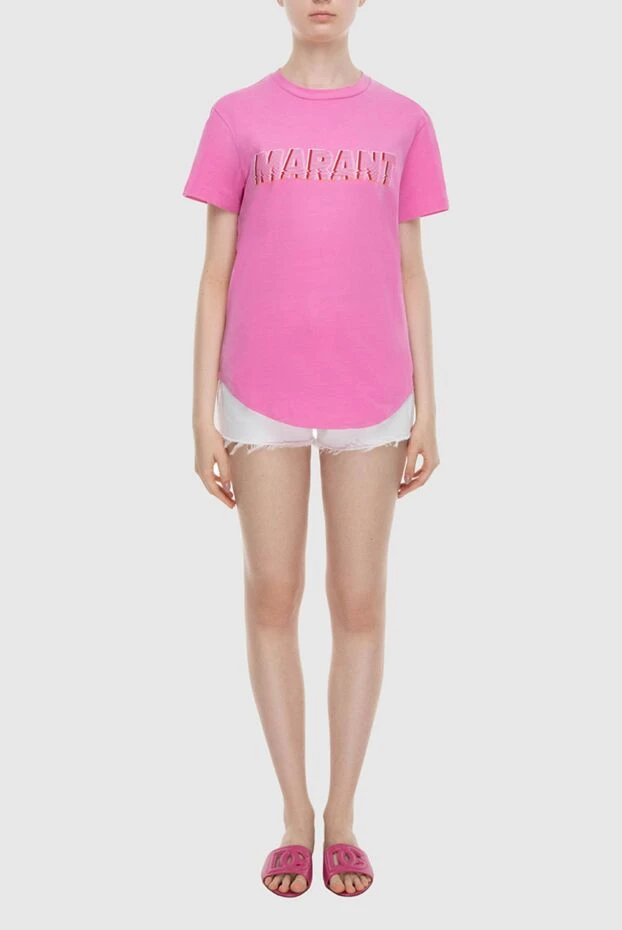 Isabel Marant woman pink cotton t-shirt for women купить с ценами и фото 172889 - photo 2