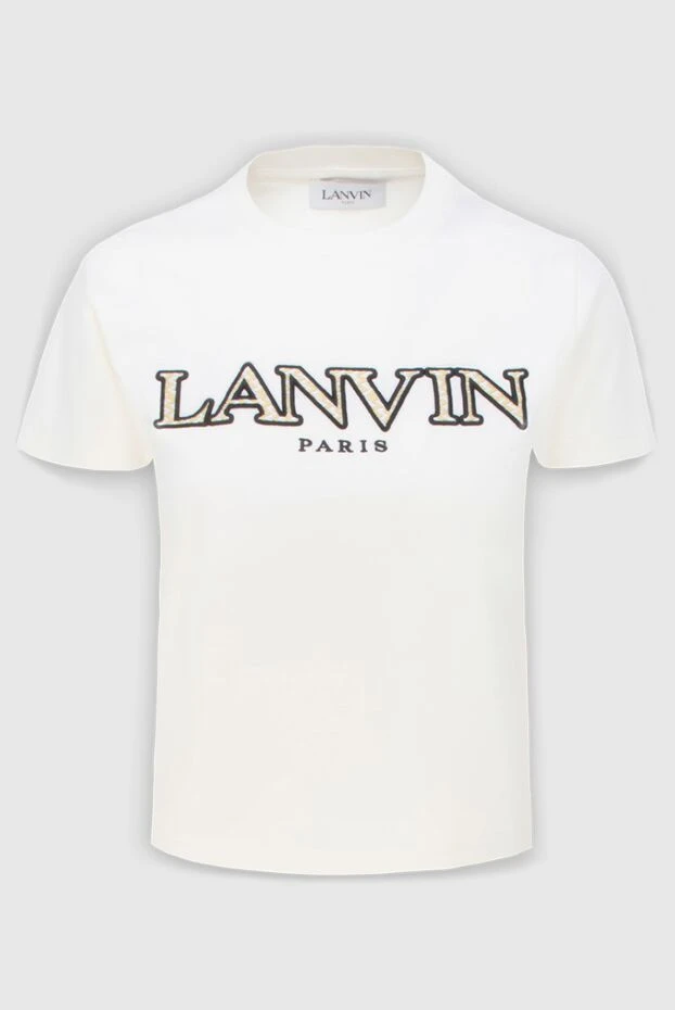 Lanvin Әйелдер әйелдерге арналған ақ мақтадан жасалған футболка купить с ценами и фото 172890 - фото 1