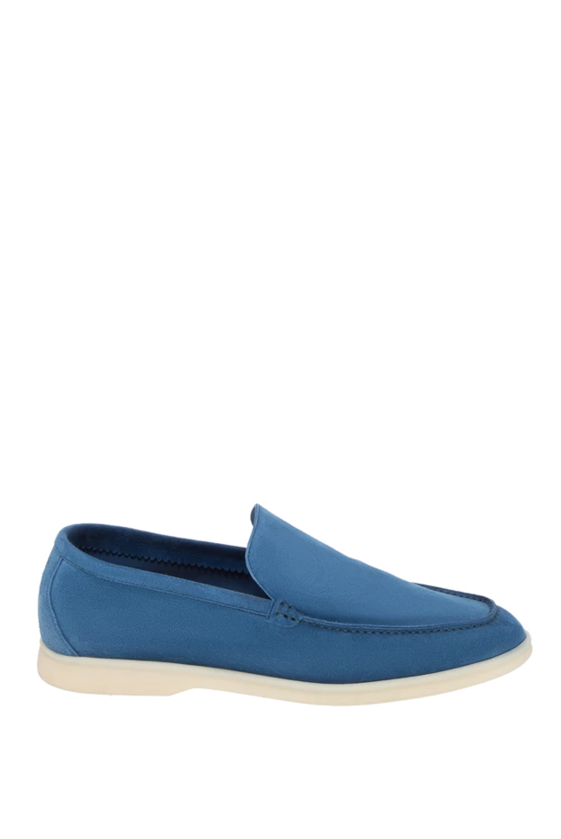 Loro Piana man blue suede loafers for men купить с ценами и фото 172910 - photo 1