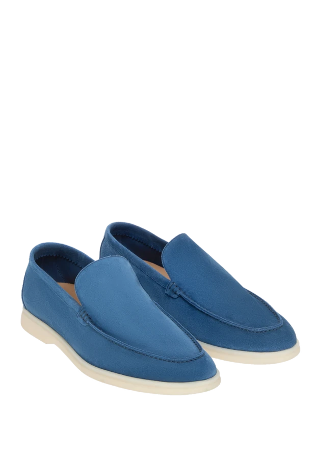 Loro Piana summer walking loafers made of calfskin leather blue 172910 - photo 3