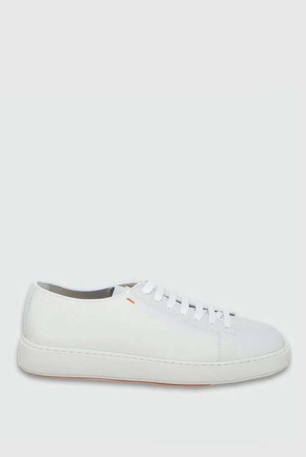 Santoni man white leather sneakers for men купить с ценами и фото 172940 - photo 1