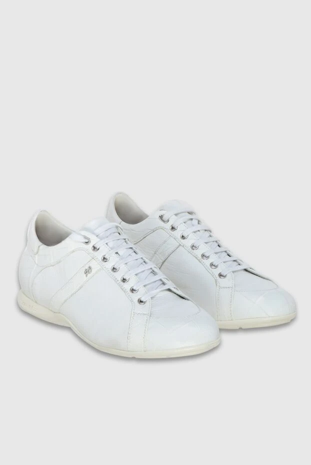 Stefano Ricci сникеры из кожи с вставкой кожи крокодила на пятке 172964 - фото 3