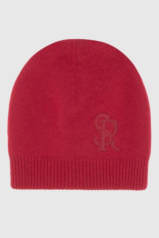 Шапка из кашемира красная мужская - фото 1