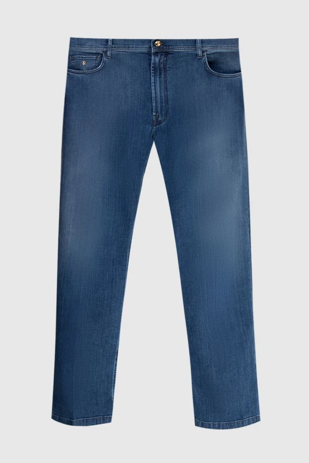 Men's blue cotton jeans, classic format - photo 1