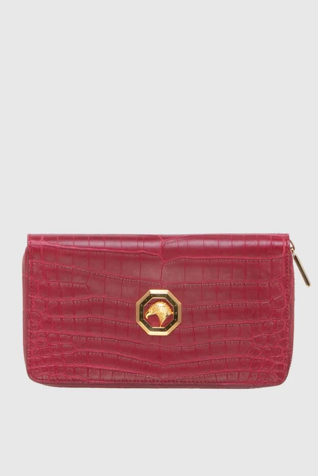 Клатч мужской из кожи крокодила красный - фото 1