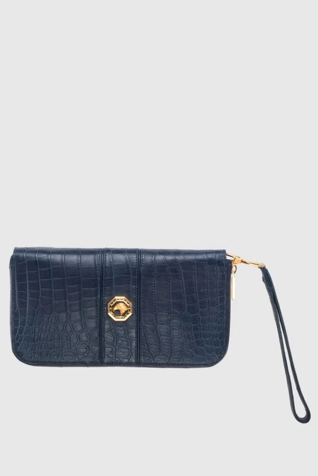 Men's clutch bag made of crocodile leather blue - photo 1