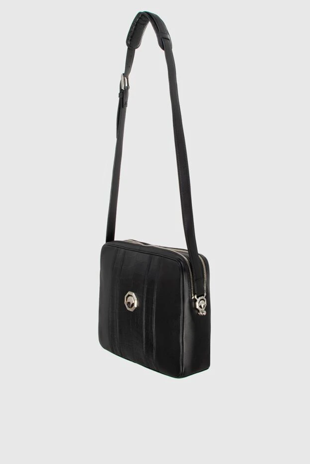 Stefano Ricci сумка через плечо из кожи крокодила и натуральной кожи черная мужская 172981 - фото 3