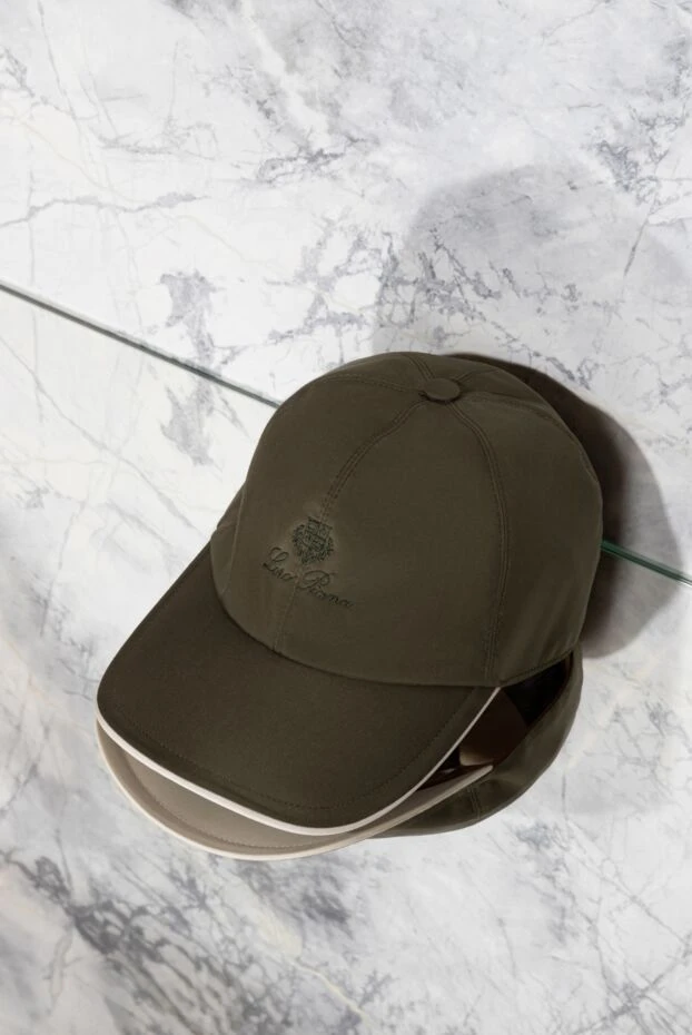 Loro Piana khaki green cap with contrasting trim and embroidered logo for men 172988 - photo 3