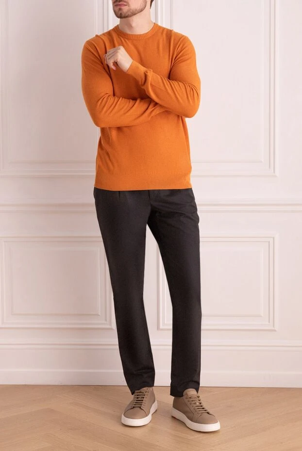 Loro Piana man cotton and silk jumper orange for men купить с ценами и фото 172993 - photo 2