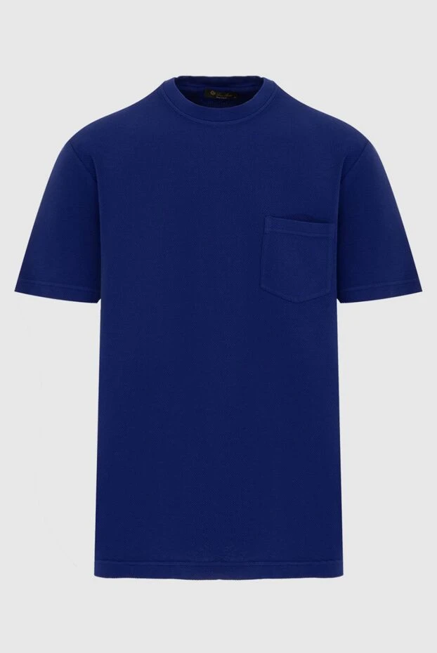 Loro Piana man cotton t-shirt blue for men купить с ценами и фото 172995 - photo 1