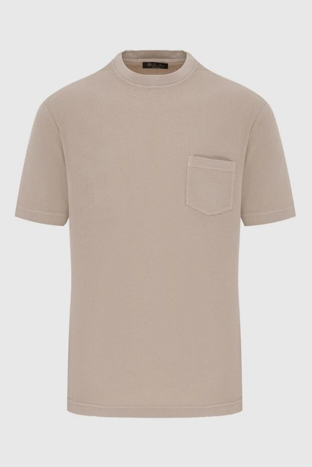 Loro Piana man beige cotton t-shirt for men купить с ценами и фото 172996 - photo 1