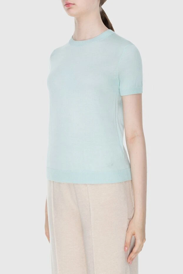 Loro Piana әйелдерге арналған кашемир және жібек жасыл түсті жемпір 173004 - фото 3