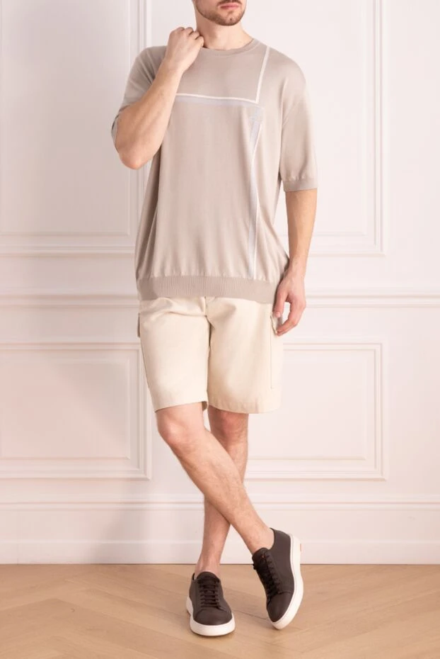 Loro Piana man beige cotton shorts for men купить с ценами и фото 173018 - photo 2