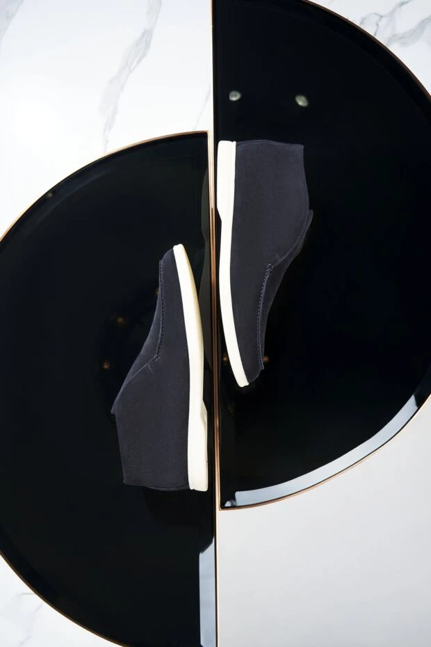 Loro Piana лоферы из замши с внутренней частью из телячьей кожи наппа синие 173022 - фото 2