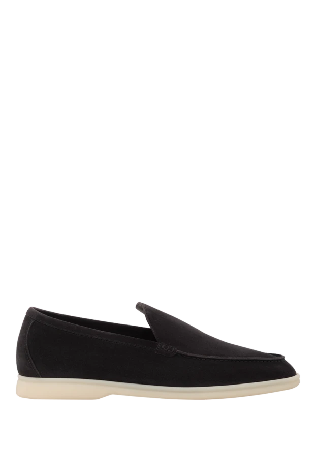 Летние прогулочные мокасины из замши черные с логотипом
- фото 1