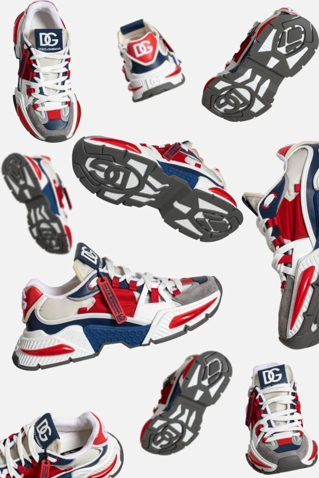 Dolce & Gabbana кроссовки airmaster сине-красно-белые с массивной подошвой и бренд-ярлыком 173033 - фото 2