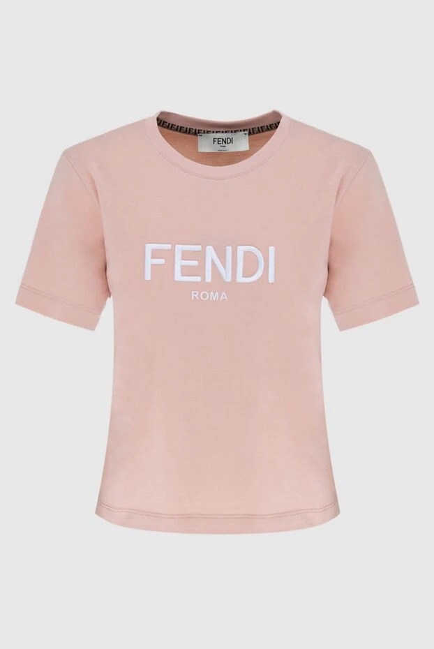 Fendi woman beige cotton t-shirt for women купить с ценами и фото 173054 - photo 1