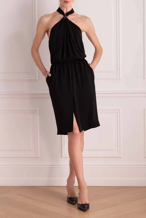 Celine woman black silk dress for women купить с ценами и фото 173091 - photo 2