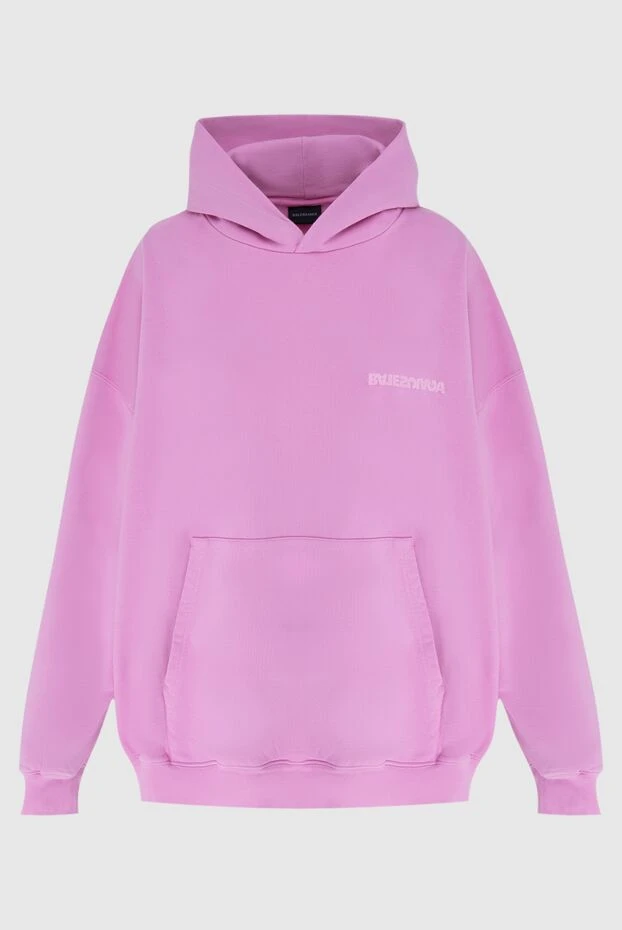 Balenciaga woman women's pink cotton hoodie купить с ценами и фото 173093 - photo 1