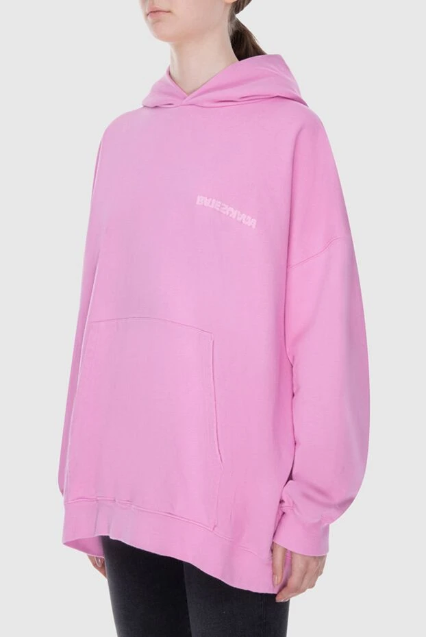 Balenciaga woman women's pink hoodie with logo 180456 - photo 3