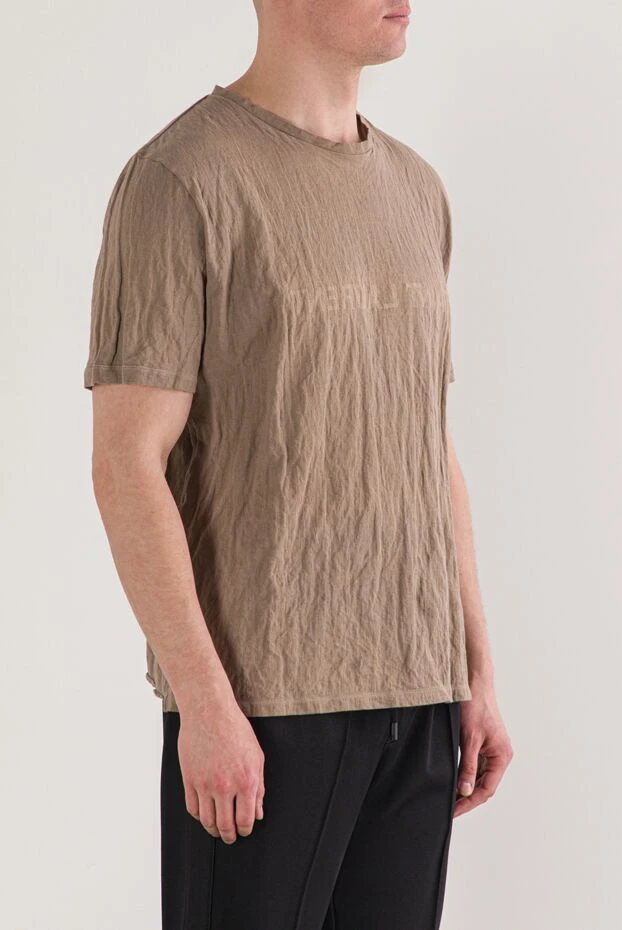 Saint Laurent инверсиялық әріптері бар текстуралы материалдан жасалған футболка
 173148 - фото 3