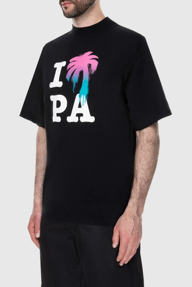 Palm Angels неон пальма ағашы және қарама-қарсы ipa әріптері бар қара футболка 173152 - фото 3