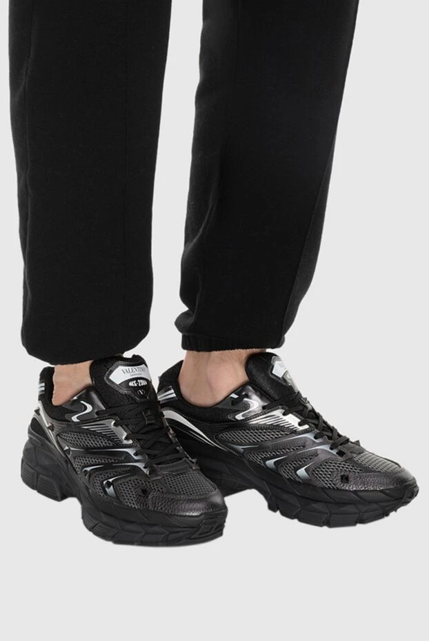 Valentino man black leather sneakers for men купить с ценами и фото 173166 - photo 2