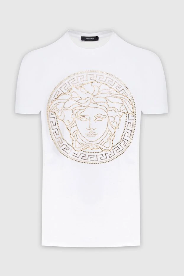 Versace man white cotton t-shirt for men купить с ценами и фото 173172 - photo 1